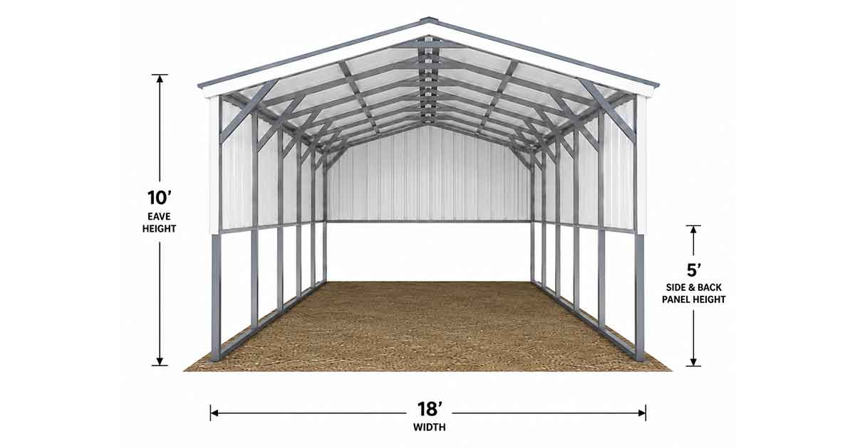 18 x 24 Vertical Roof Carport